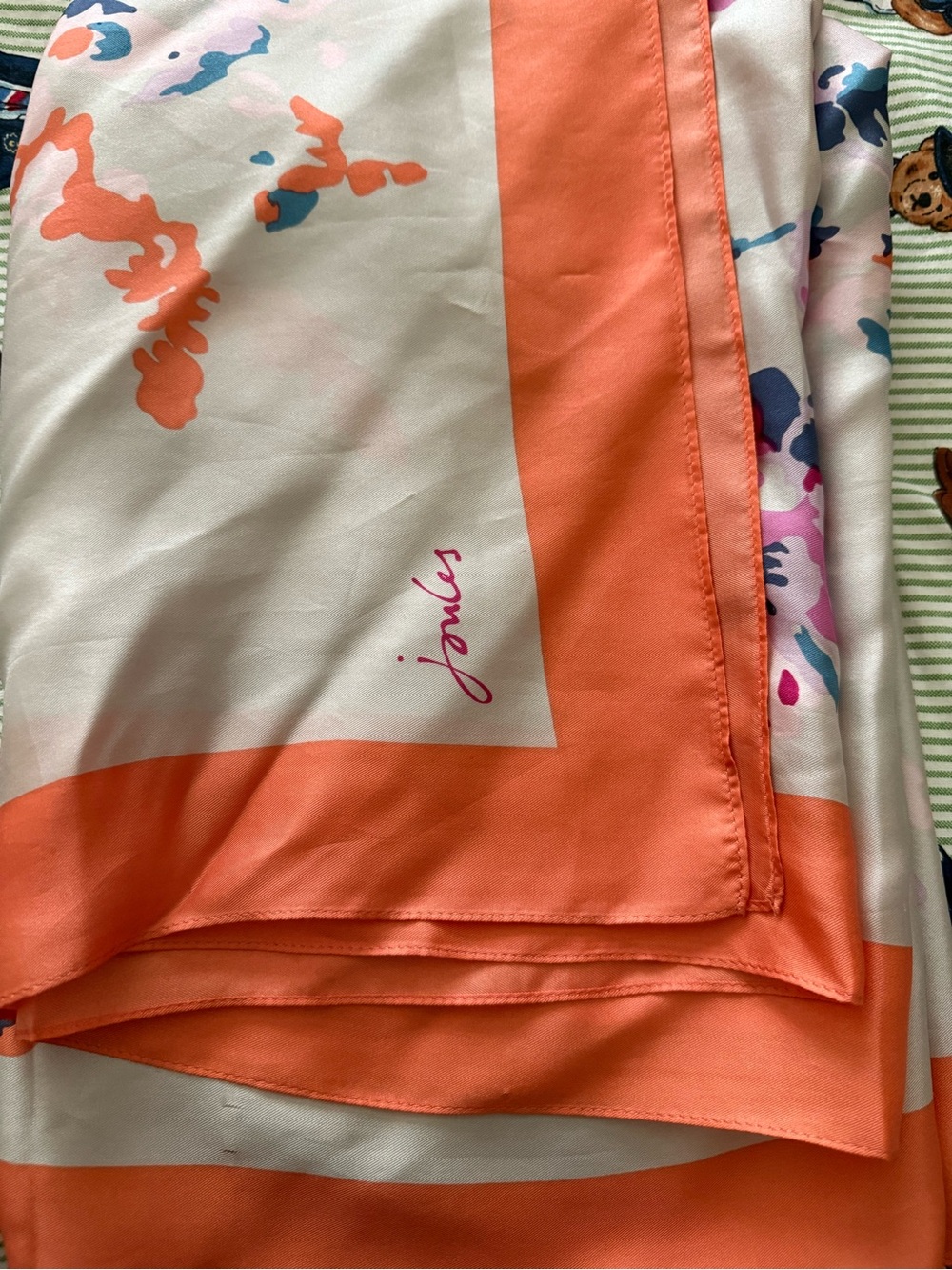 Joules Coral-Trim Floral Midi Skirt